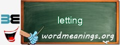 WordMeaning blackboard for letting